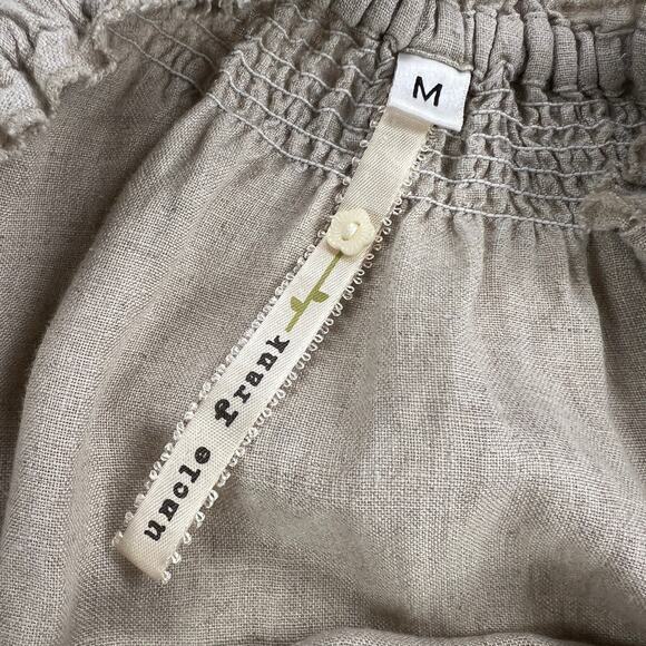 Uncle Frank Linen Cross Stitch Off Shoulder Tunic Peasant Dress Flax Size M - Picture 3 of 11